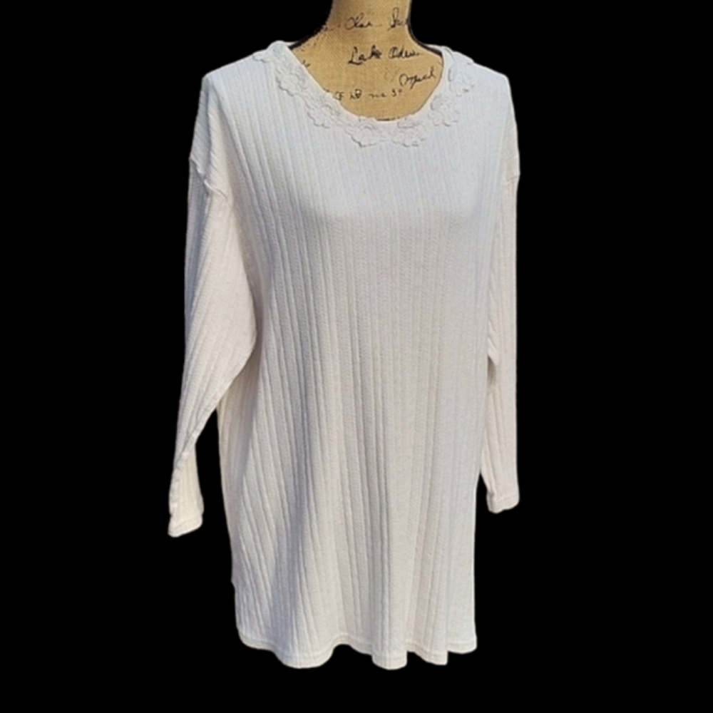 Vintage 100% Cotton Maternity Tunic with Floral Embellishments